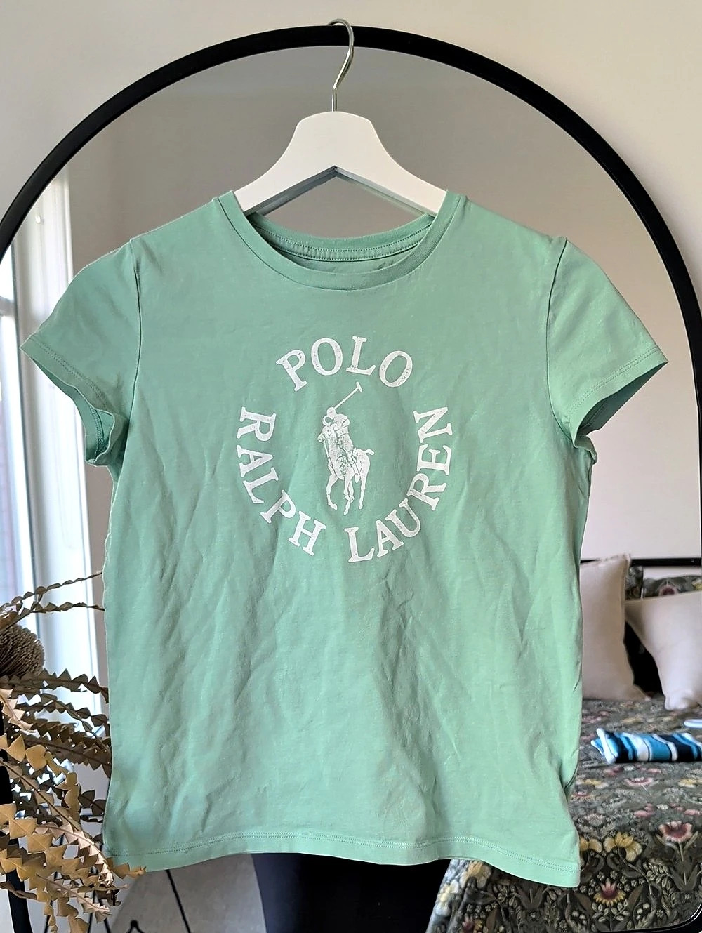 Polo Ralph Lauren Circle Logo Graphic Tee Green & Pink Size XL (16)